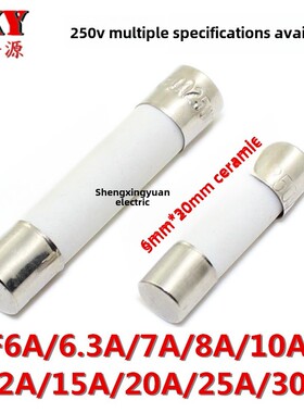 5x20 6x30MM 陶瓷保险丝/管 250VF6A/7A/8A/10A/15A/20A （10个）