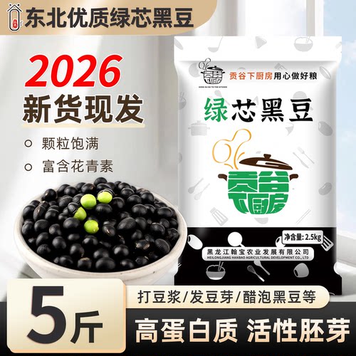 2026新东北绿心黑豆高蛋白老品种