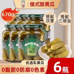 俄式酸黄瓜罐头670g沙拉三明治小乳瓜腌制青瓜俄罗斯汉堡配菜家用