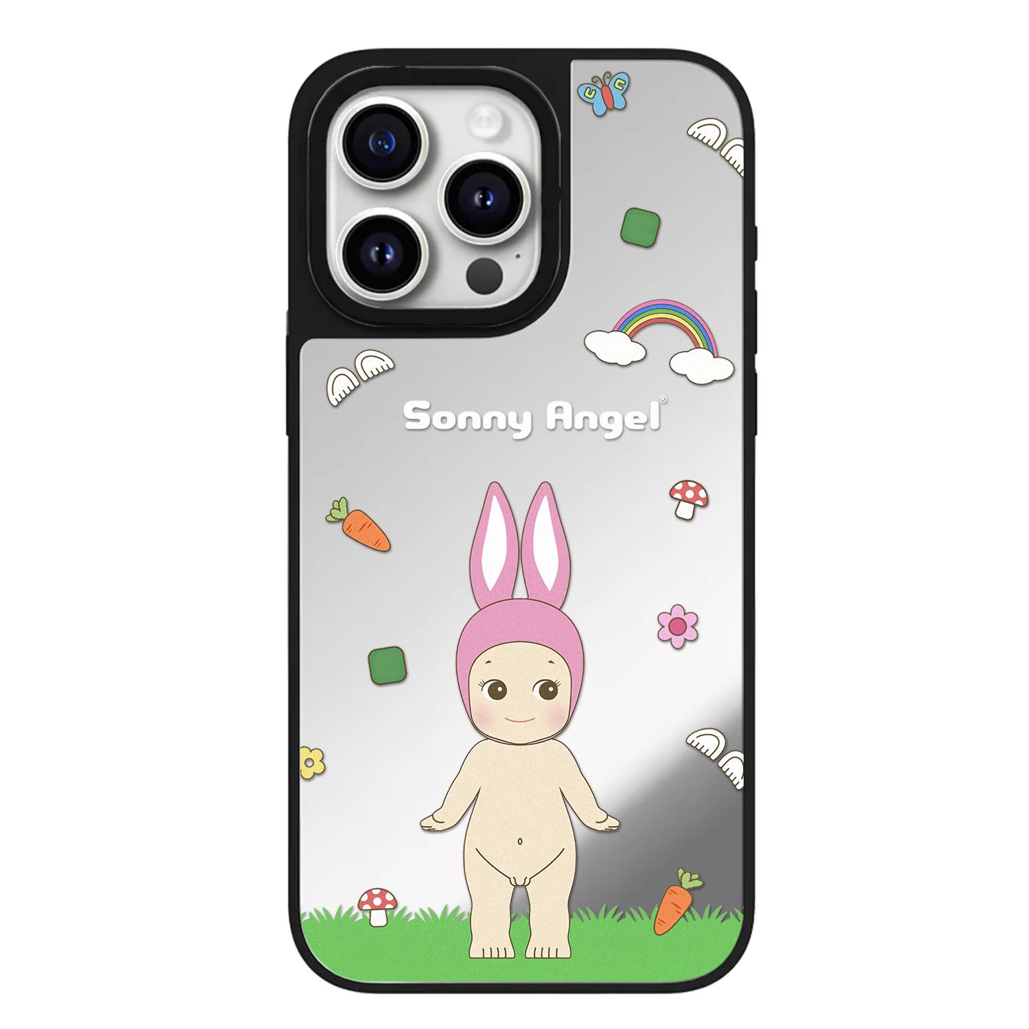联名可爱农庄天使适用苹果16promax手机壳新款镜面iphone15plus保护14防摔13pro透明亚克力12磁吸女