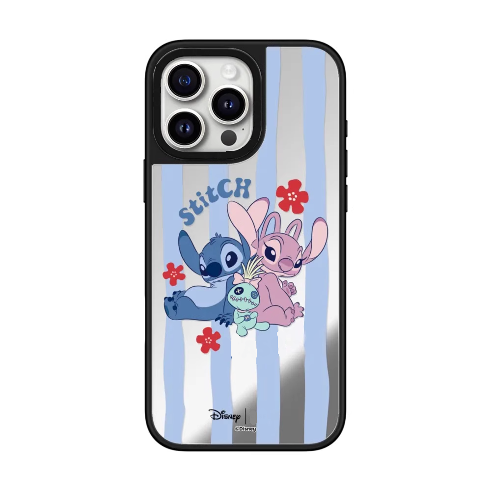 联名Stitch迪士尼史迪奇适用苹果16promax手机壳新款镜面iphone15plus保护14防摔13pro透明亚克力12磁吸女