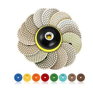 4寸金刚石水磨片石英石材抛光片大理石软磨片翻新片15PC打磨片