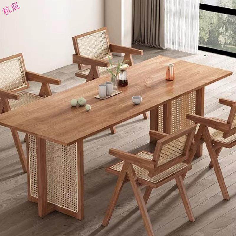 实木藤编餐桌民宿家用日式现代简约小户型餐厅吃饭桌长方形茶台桌,模玩/动漫/周边/娃圈三坑/桌游,模型制作工具/辅料耗材,淘宝优惠券,粉丝福利购,淘宝优惠卷