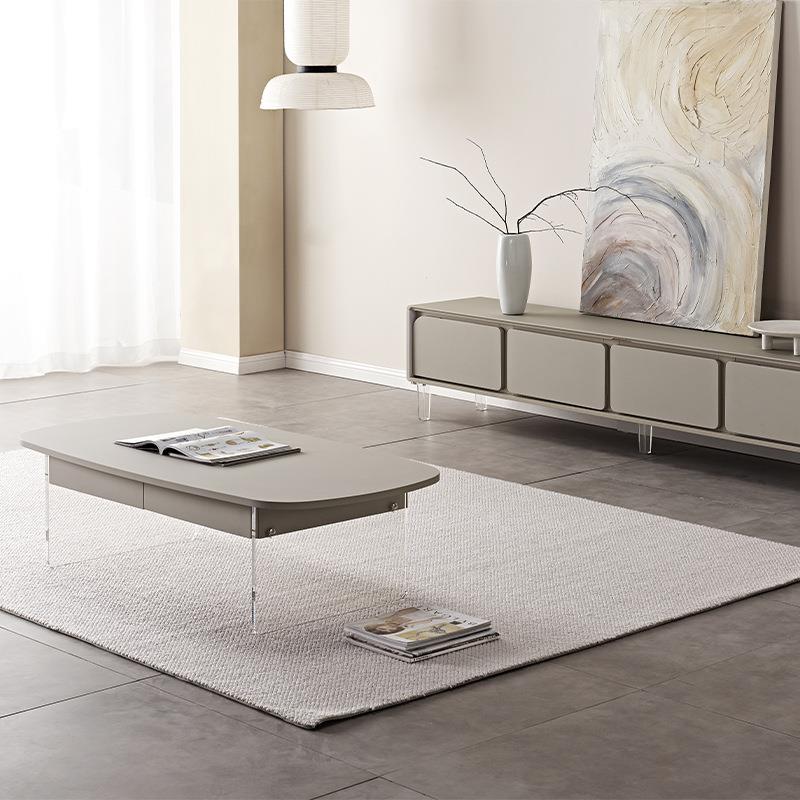 2023新款亚克力创意设计茶几意式极简悬浮岩板电视柜客厅家具