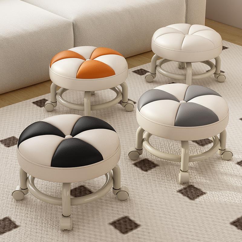 万向轮小凳子家用卧室滑轮矮凳客厅沙发椅宝妈带娃神器儿童小板凳