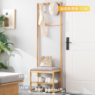 鞋 柜带挂衣架一体落地卧室家用入户门口T玄关简易衣帽 架换鞋 凳鞋