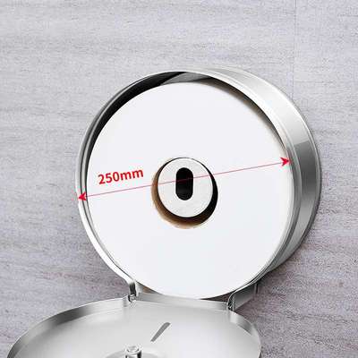 外贸酒店卫生间浴室打孔圆形卫生卷筒纸架201不锈钢大卷纸盒