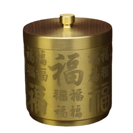 全黄铜车载烟灰缸个性创意t多功能带盖汽车车内用品大全实用高档