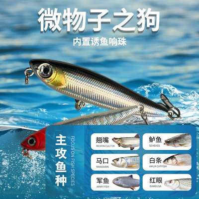 路亚假饵水面浮水微物之子狗5.5cm3.2g远投铅笔假饵鲈鱼鳜鱼翘嘴