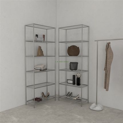 中古玻璃置物架化妆品货架模型产品鞋包陈列展示柜多层不锈钢商用
