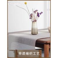 iPower現(xiàn)代新中式夏布棉麻茶席咖色漸變桌旗茶臺(tái)布長(zhǎng)條茶旗定制