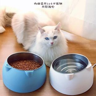 猫碗宠物加热碗保护颈椎304不锈钢食盆饭盆猫盆猫粮碗猫咪恒温碗