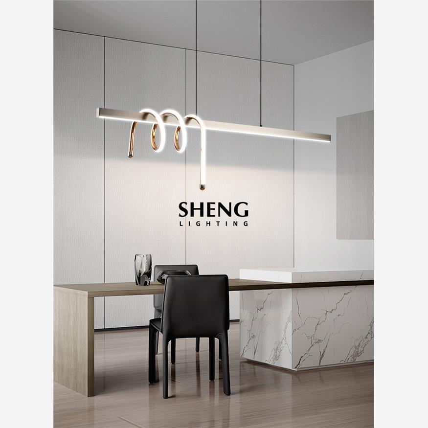 直销新款设计师餐厅吊灯现代简约餐桌吧台饭厅灯具意式极简跑道造