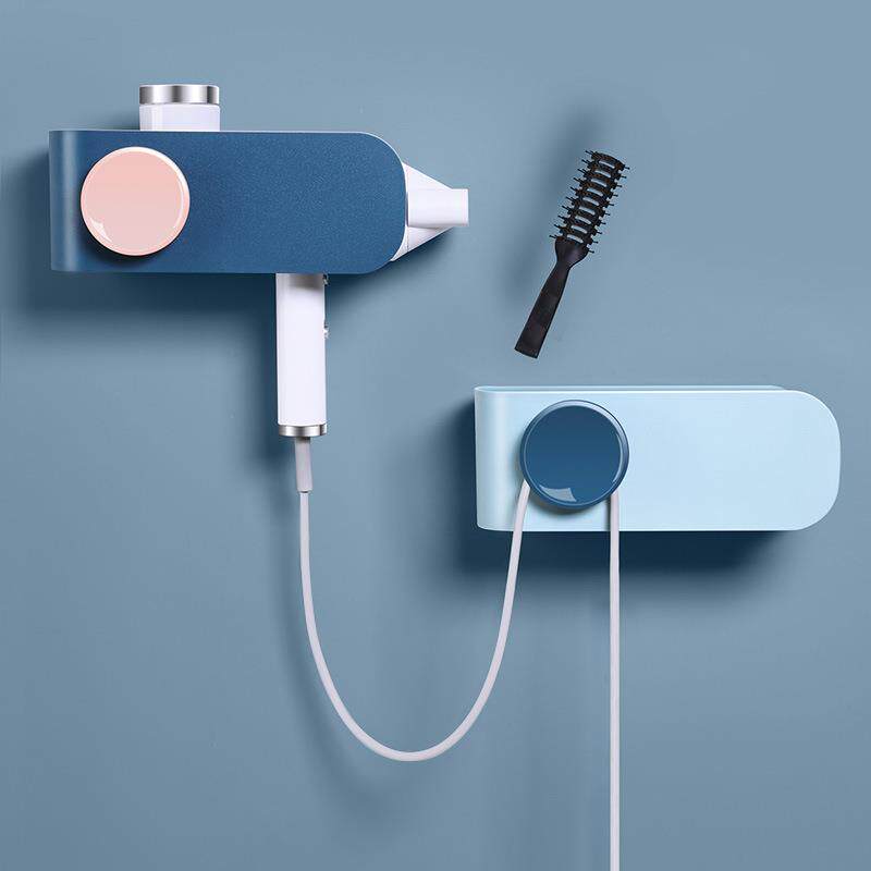 直销新款卫生间吹风机架免打孔浴室置物架壁挂电吹风挂架防水收纳