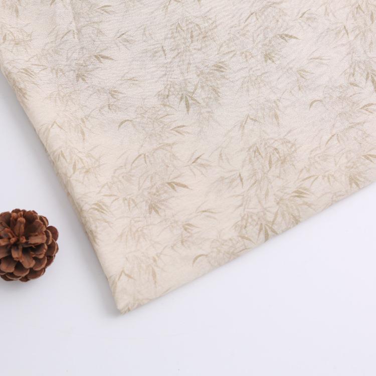 直销新款2025新款印花布 天丝棉苎麻数码印花面料 春秋新国风连衣