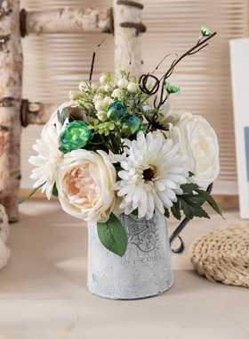 新款直销家居装饰品 玫瑰扶郎花束仿真花假花婚庆GF154718