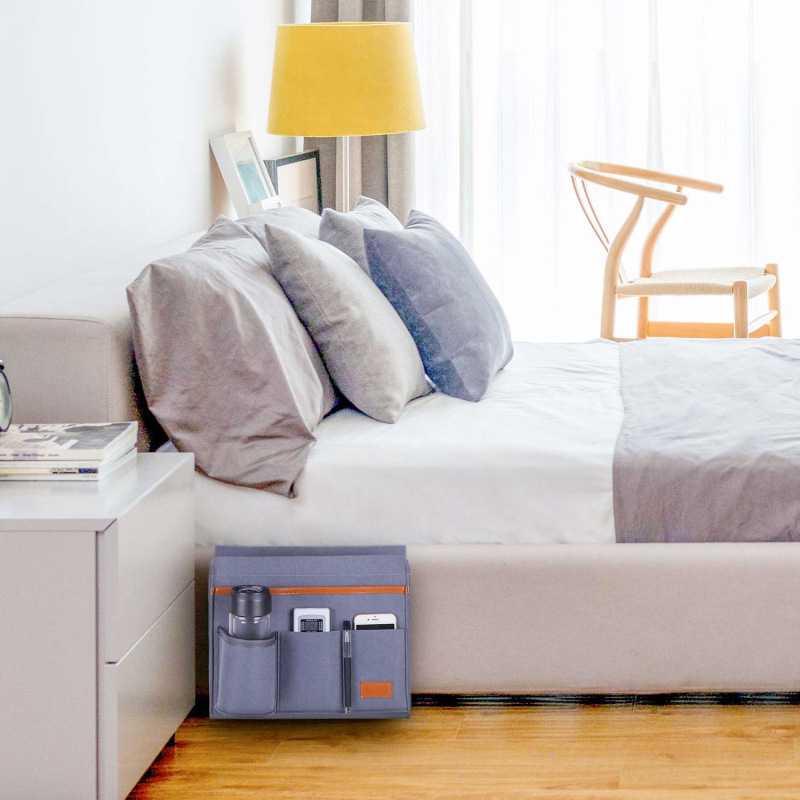 新款直销热销毛毡床头收纳袋床边储物袋手机水杯挂包摇控器挂袋立