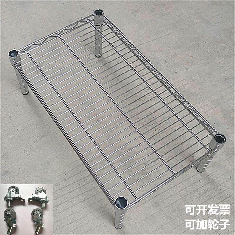 加厚铁架单层置物架 可移动可拆卸落地金属层架 厨房微波炉架