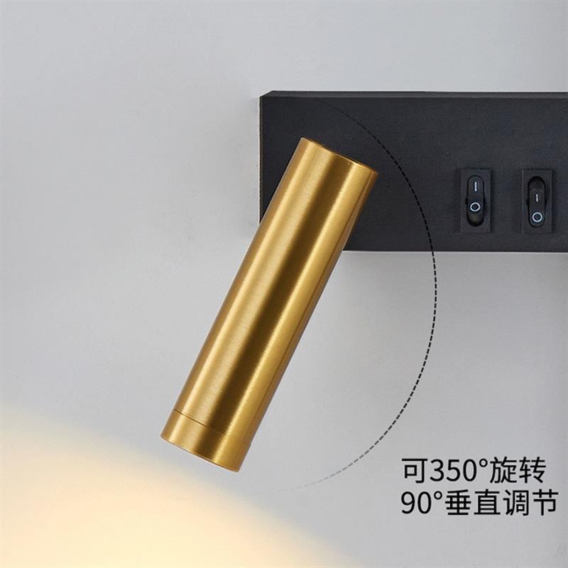 极简长条壁灯现代简约客厅格栅背景墙灯射灯北欧卧室床头灯带开关