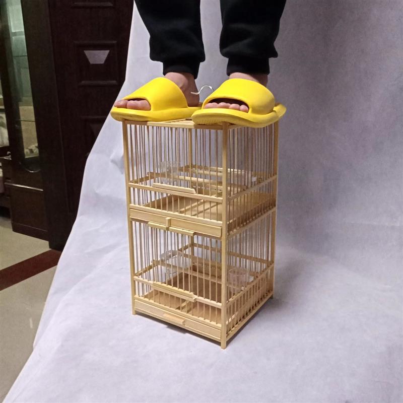 厂家直销特价精品双格鸟笼竹制绣眼笼黄鸟笼贝子笼玉鸟笼文鸟笼