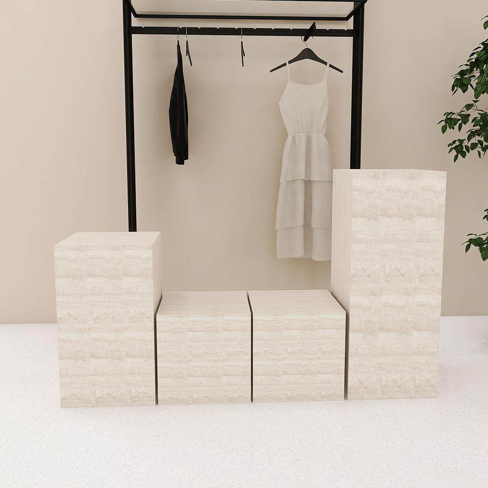 服装店中岛展示台洞石流水台长条桌简约网红鞋柜饰品摆件女装道具