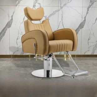 高端网红理发店升降式美发沙龙椅子，用于理发，烫发和染色区域椅