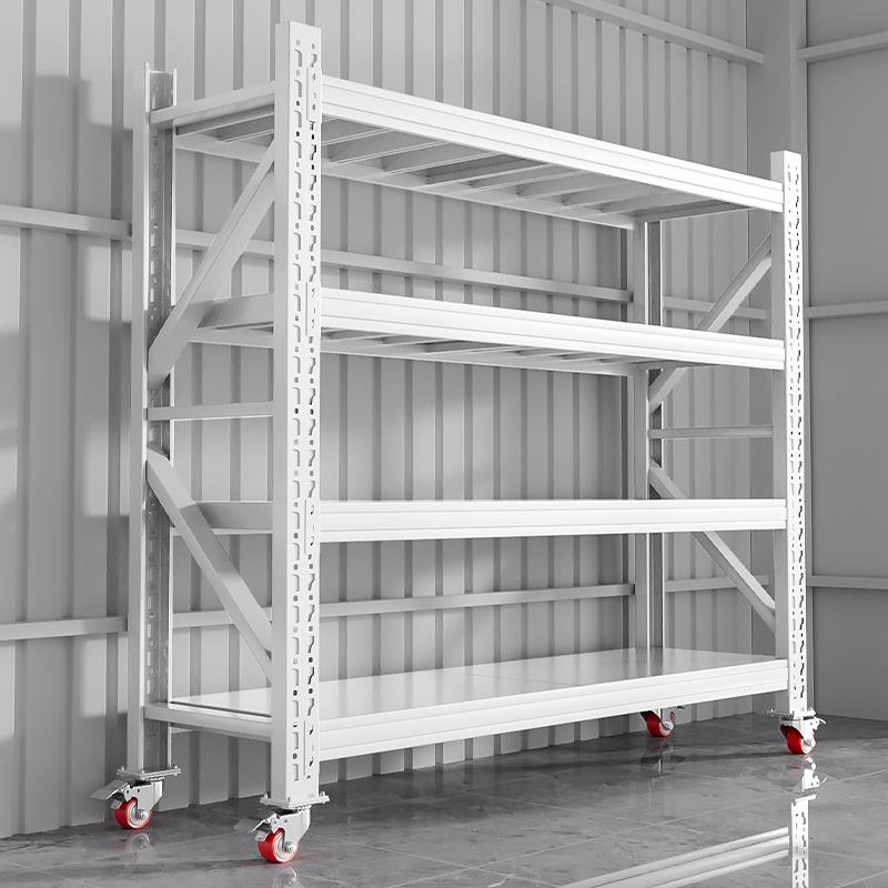 工业风格冷轧钢重型可移动置物架 多层承重仓储架家用商用可调层