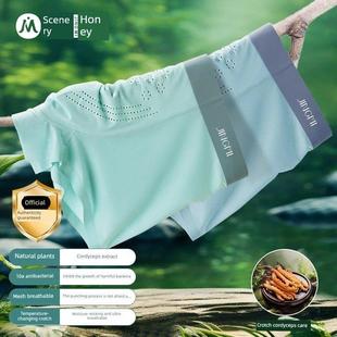 内衣 京密极光森林氧吧10A抗菌夏日冰丝男士 冬虫夏草护理