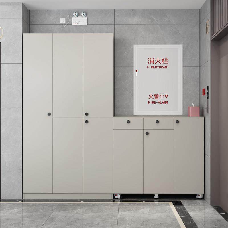 可以移动鞋柜带轮子楼道外电梯厅过道走廊用间带锁门外柜防盗室外