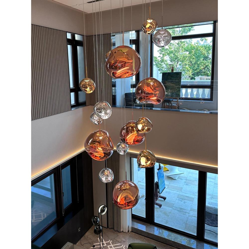 设计师熔岩吊灯轻奢别墅覆式楼梯间北欧吧台现代创意餐厅客厅灯具