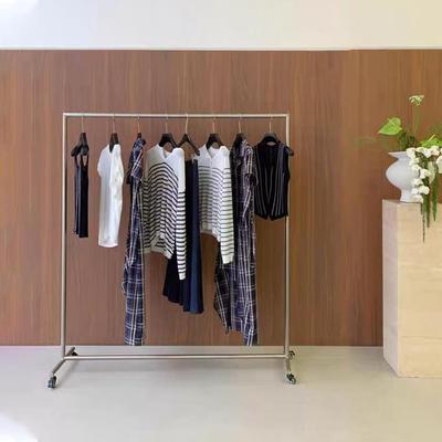 服装店展示架落地式不锈钢买手店移动轮子挂衣架中岛架女装店货架
