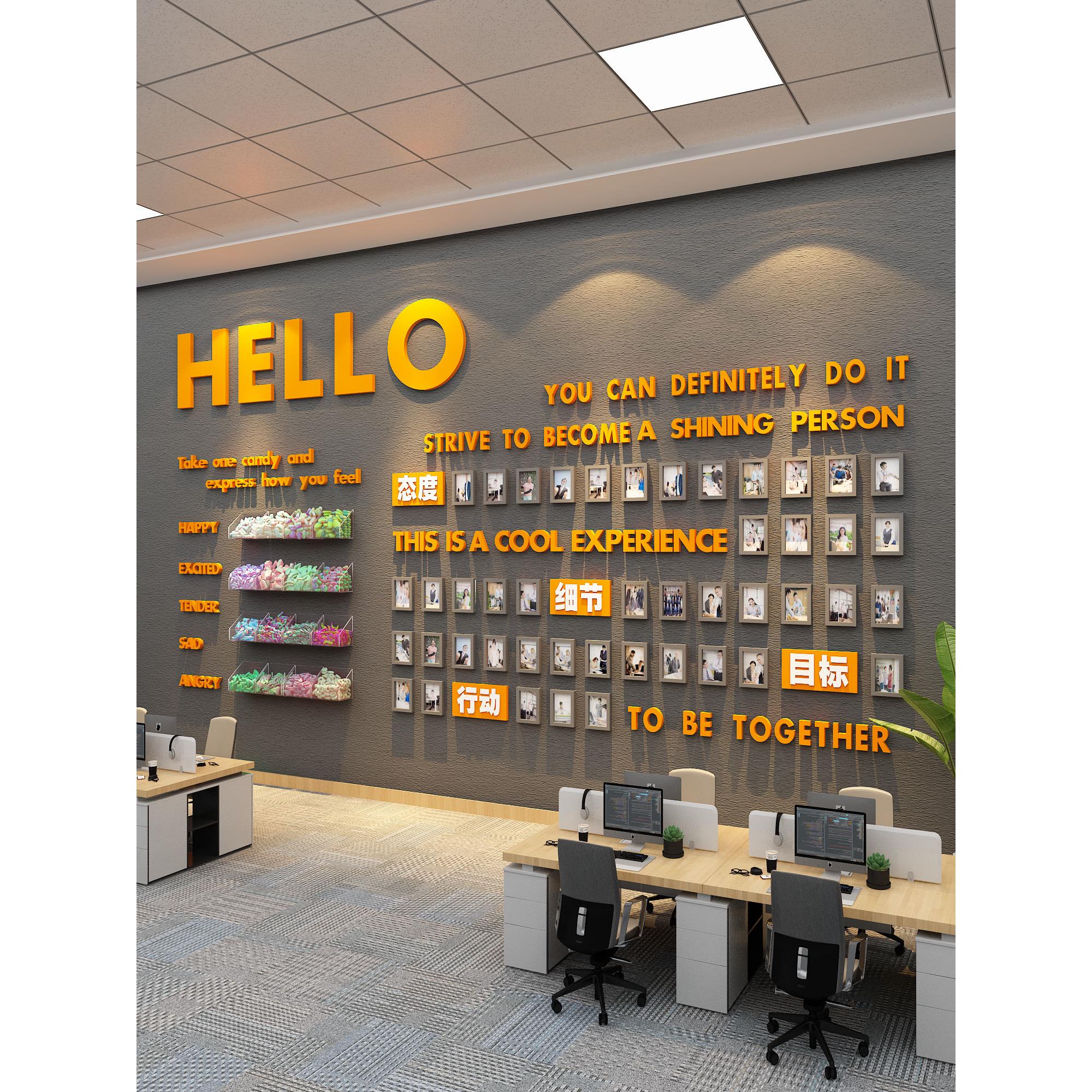 企业文化照片墙组合相框员工风采荣誉展示办公室装饰团队公司形象