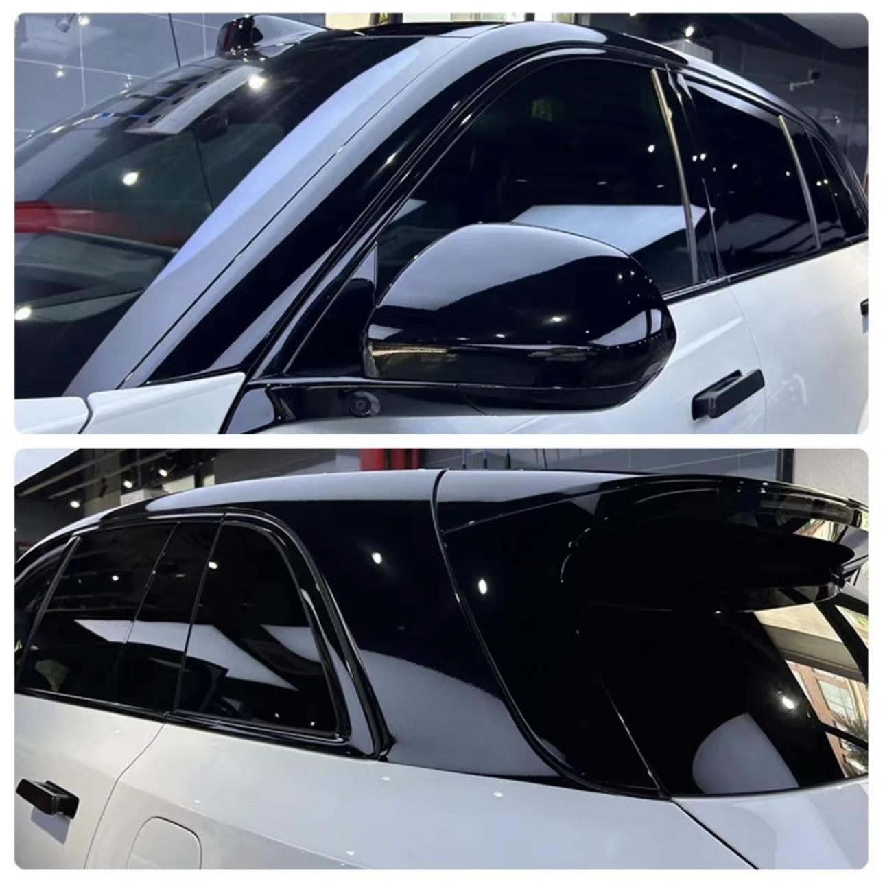 奇瑞瑞虎9悬浮车顶改色膜钢琴高亮黑进口TPU自动修覆悬浮车顶贴膜