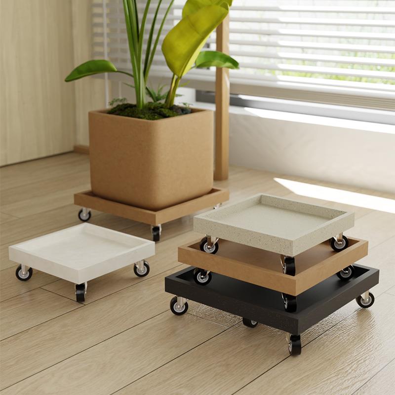 移动花盆托盘方形带滚轮底盘万向轮底座绿植盆栽定制加厚承重滑轮
