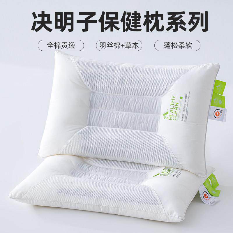 磁疗决明子枕头荞麦皮枕芯一对装家用不塌陷护颈椎助睡眠整头男女