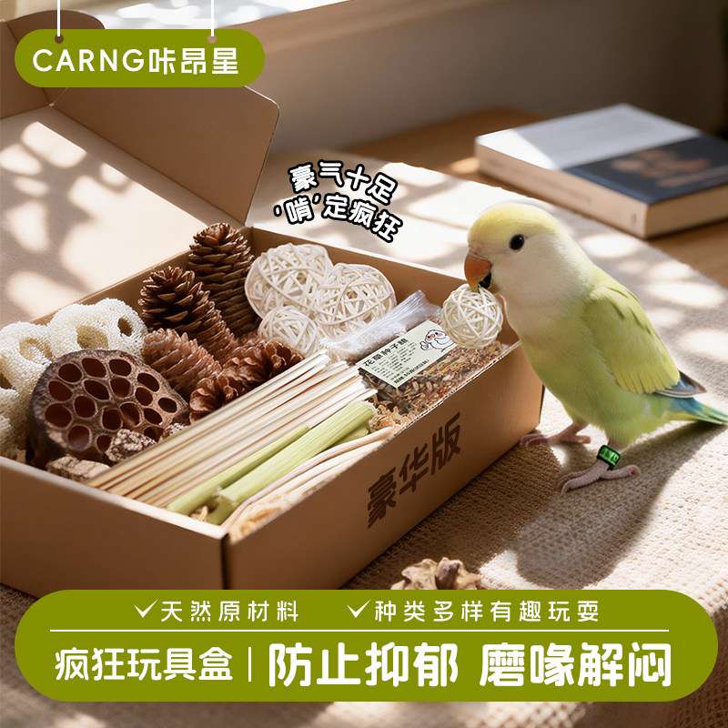 咔昂星鹦鹉啃咬玩具盒解闷自嗨磨牙耐咬发泄鸟笼装饰玩具啃咬磨嘴