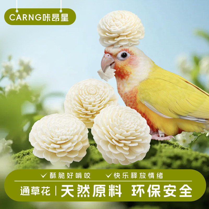 咔昂星鹦鹉玩具大全解闷自嗨啃咬通草花牡丹磨嘴牙用品鸟笼配件图片