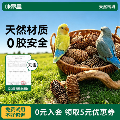 咔昂星鹦鹉玩具大全解闷自嗨啃咬松塔松果牡丹磨嘴牙用品鸟笼配件