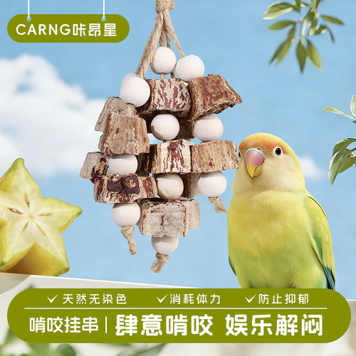 咔昂星鹦鹉啃咬玩具挂件杨桃果串