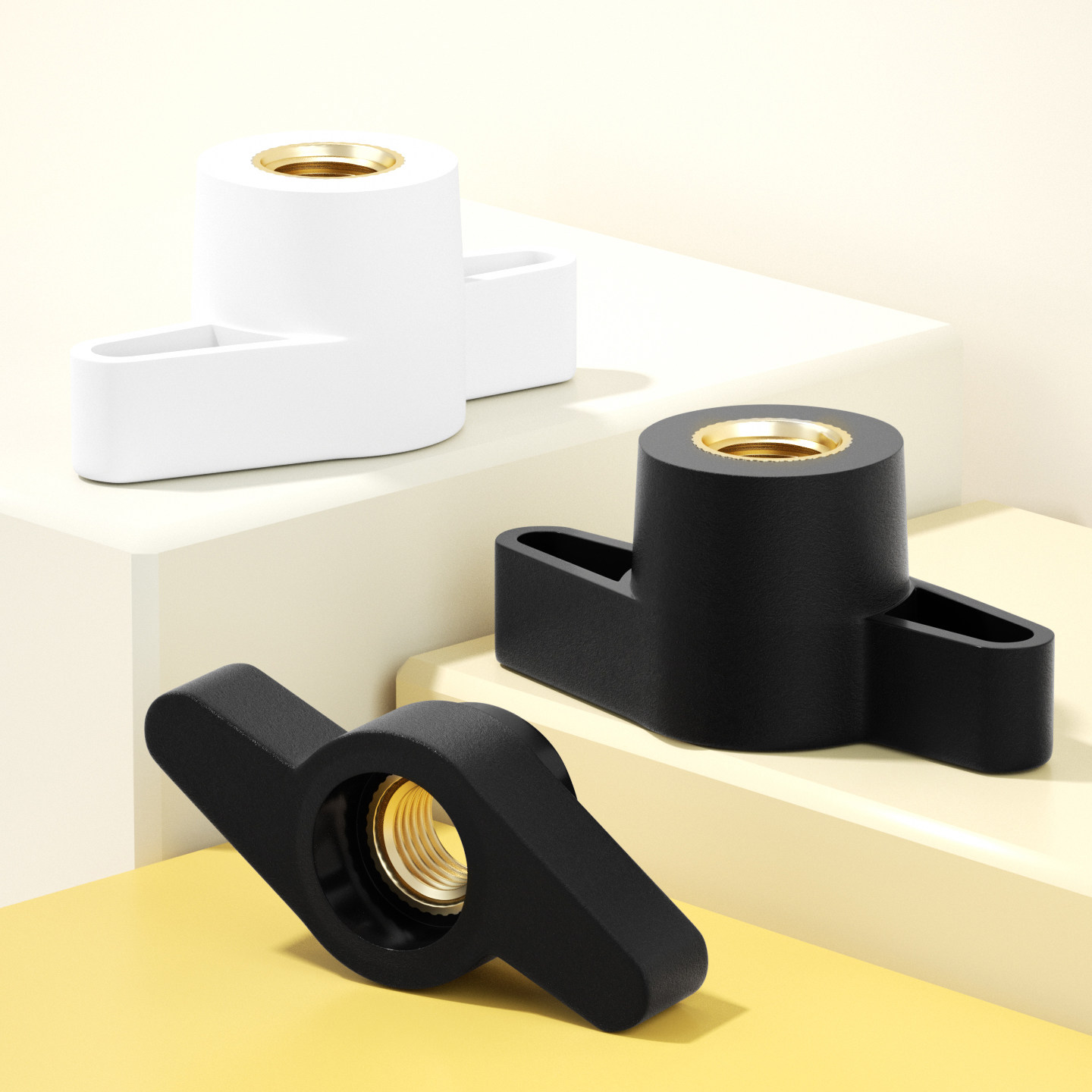 固万基塑料一字手拧螺母螺帽通孔手柄螺母T型旋钮把手Z形螺丝帽