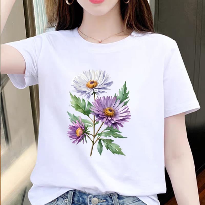 上衣印花打底衫网红通勤夏季女ins洋气时尚圆领百搭韩版短袖T恤