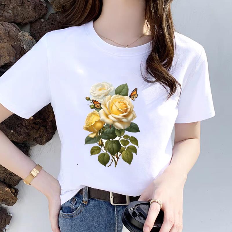 夏季印花打底衫流行网红爆款女通勤显瘦ins短袖青年上衣圆领T恤