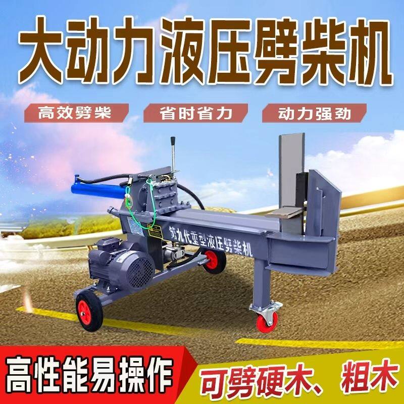 全自动新款大马力电动干湿两用劈柴家用木头液压劈柴机农村全套