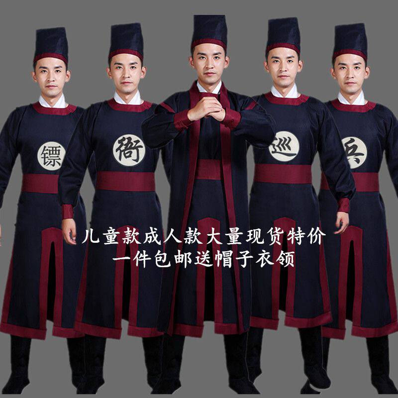 热卖明朝衙役服装古装男话剧演出服套装捕快御前侍卫狱卒抬轿轿夫