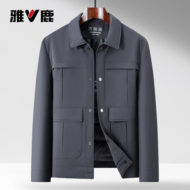 雅鹿男士商务休闲夹克款羽绒服