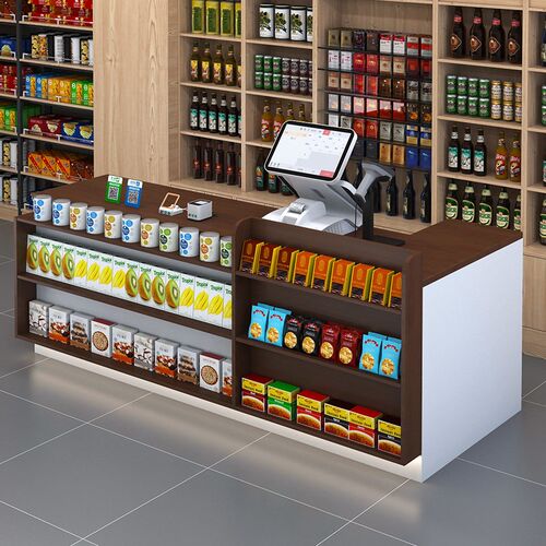 超市收款台前台店铺小型柜台收银台便利店文具店转角吧台桌置物台