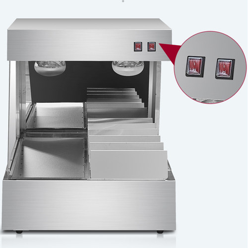 鸿艺台式薯条工作站汉堡店专用设备陈列保温柜不锈钢薯条控油台面