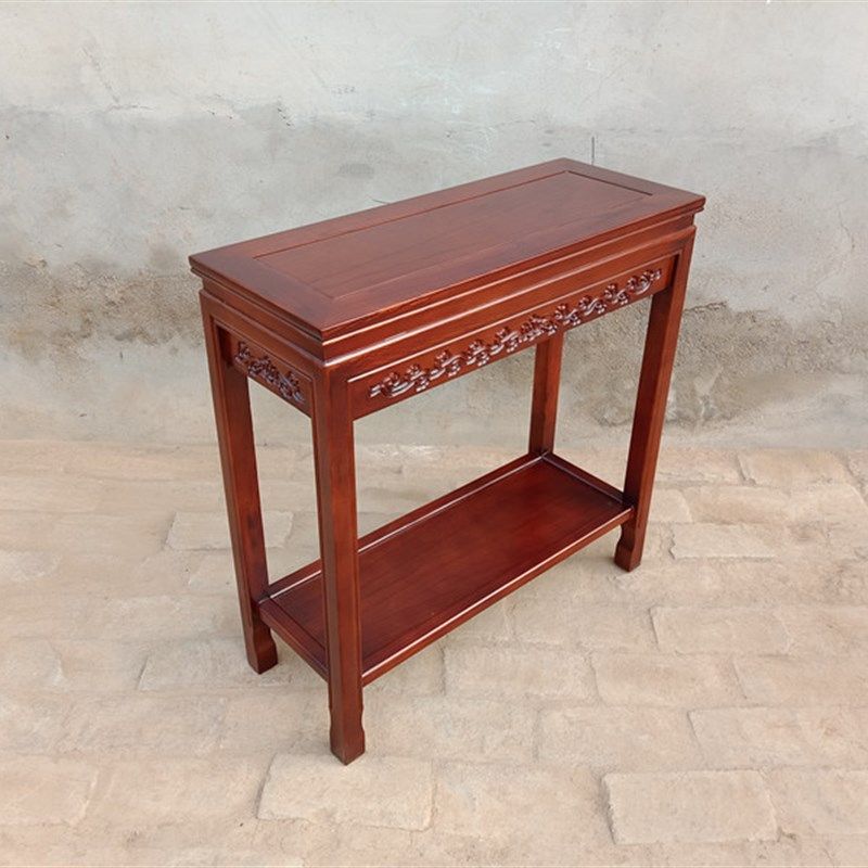 新中式实木沙发边几角几长方形窄边桌边柜客厅小茶几长条桌子简约