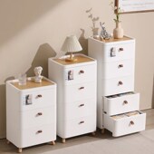 家用卧室落地抽屉式 床头柜客厅省空间夹缝储物柜子多层零食收纳柜