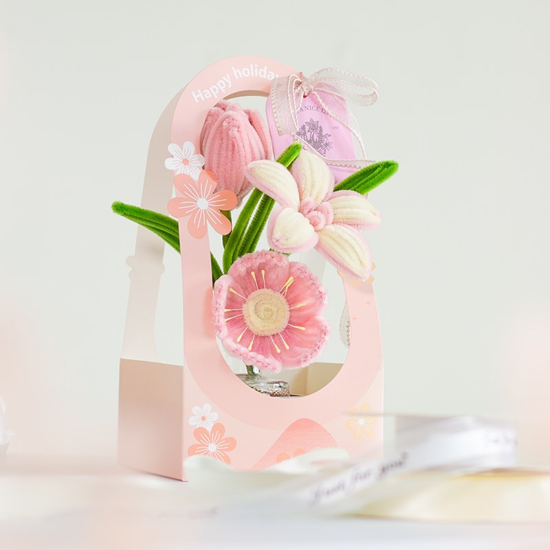 扭扭棒手工花束花盒成品diy材料包送闺蜜婚礼伴手礼38节礼物定制